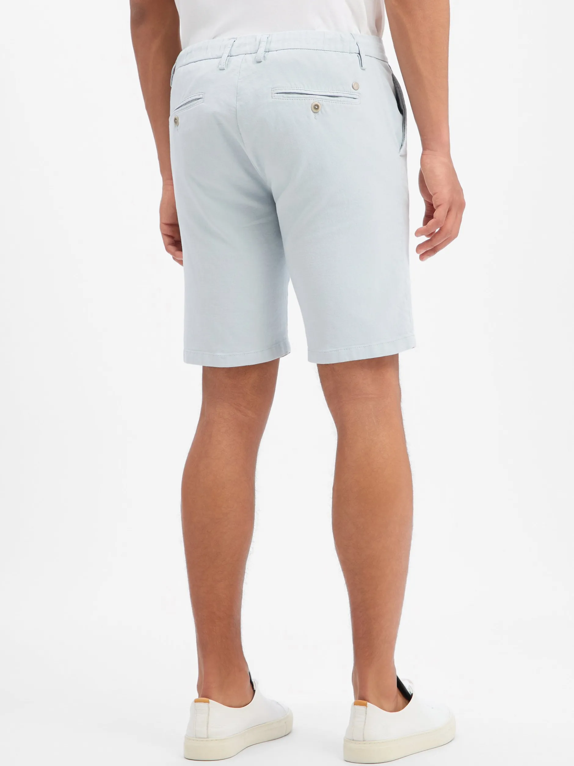 Alberto Herren Bermuda mit Leinen in hellblau