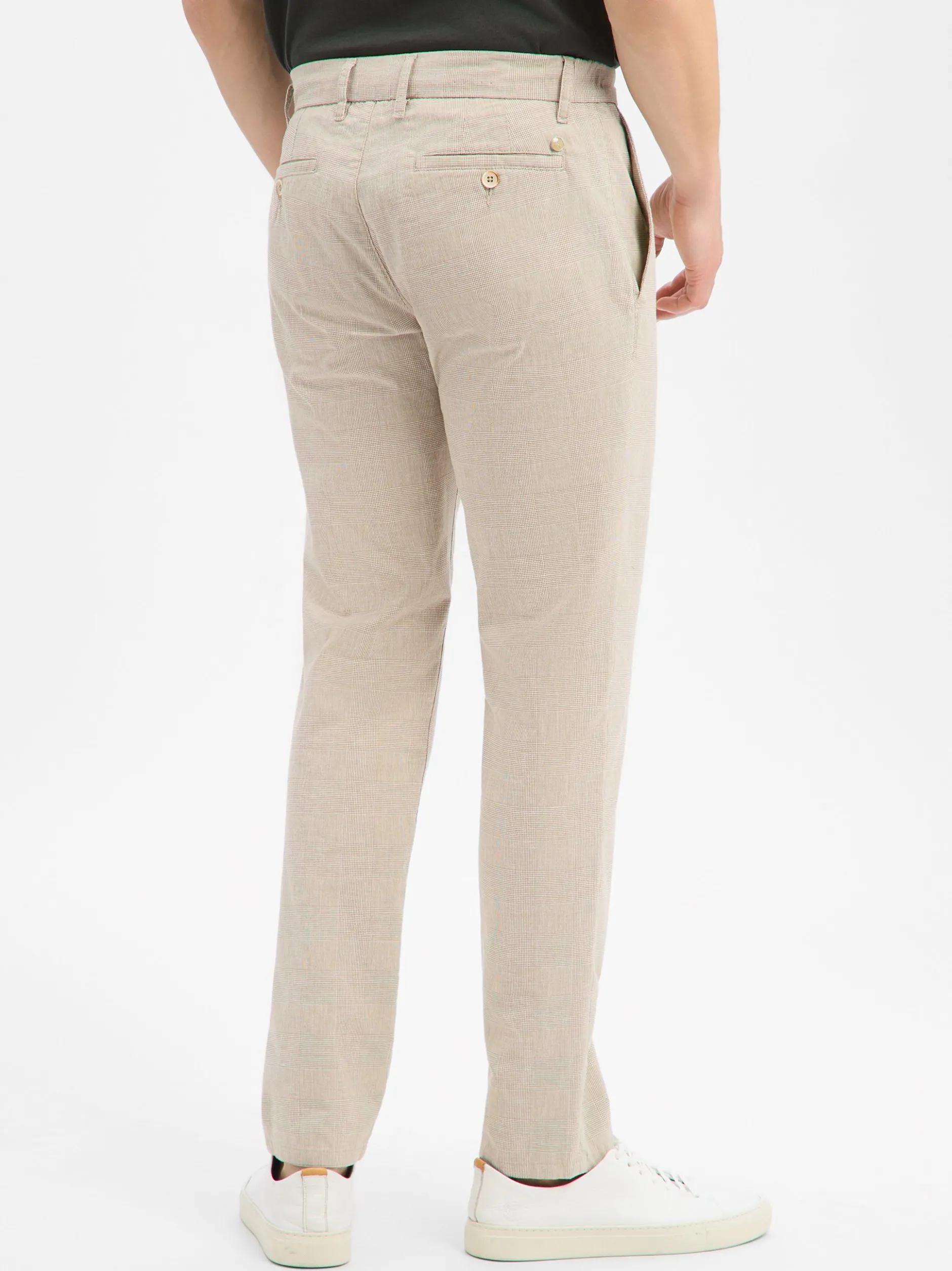 Alberto Herren Chino mit Leinen-Anteil - Lou in beige ecru