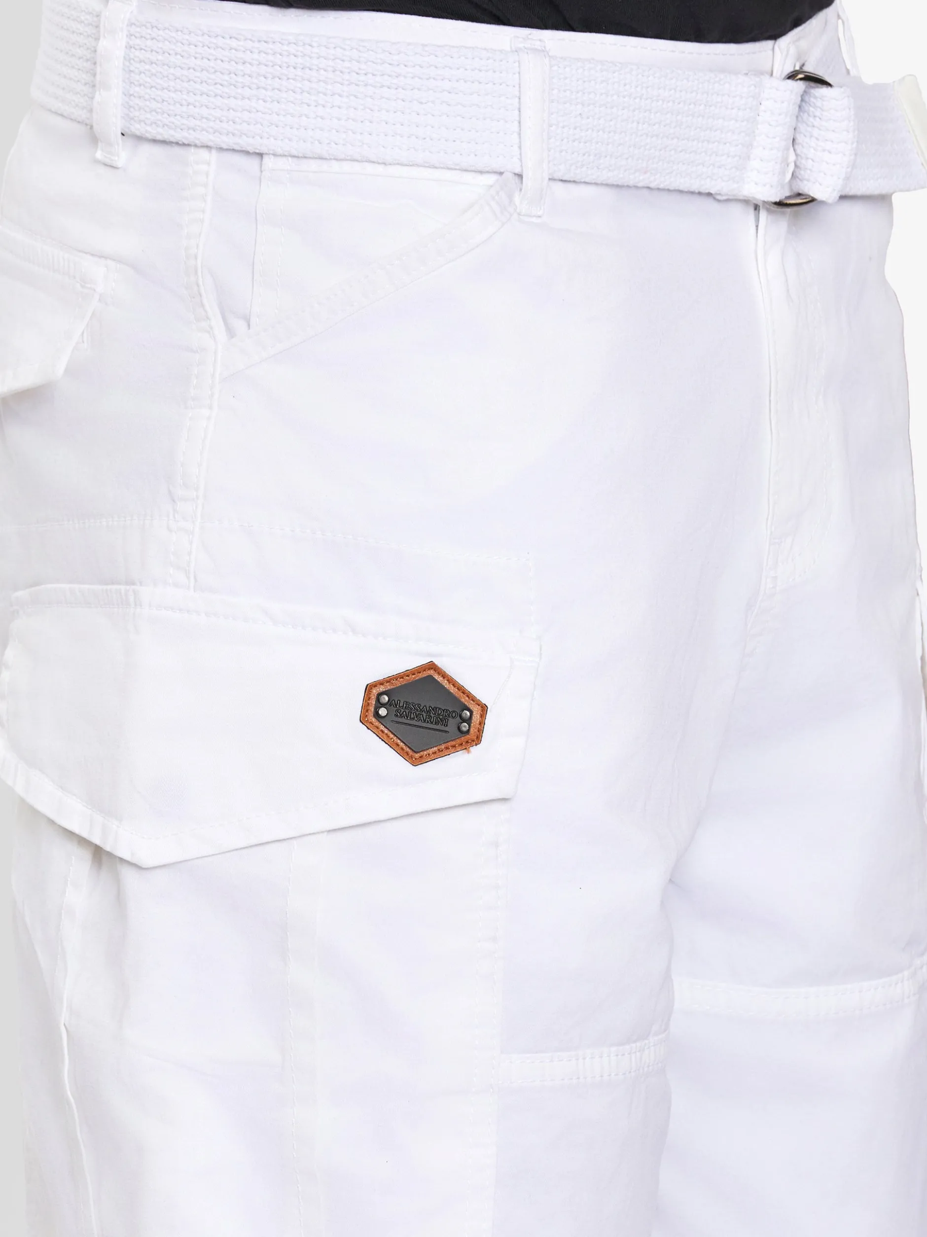 Alessandro Salvarini Herren Cargoshorts - ASLeon in weiß