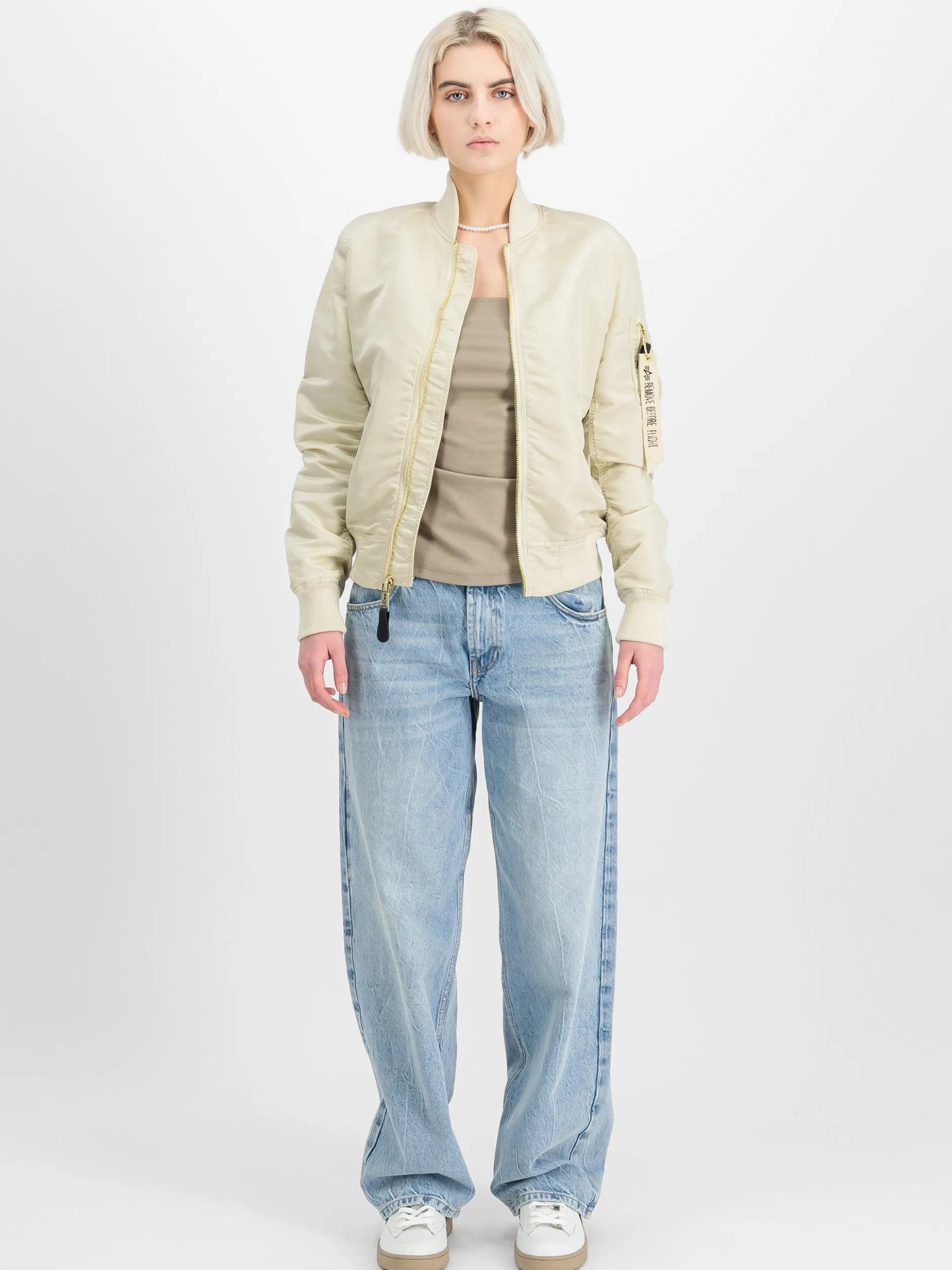 Alpha Industries Damen Bomberjacke in beige