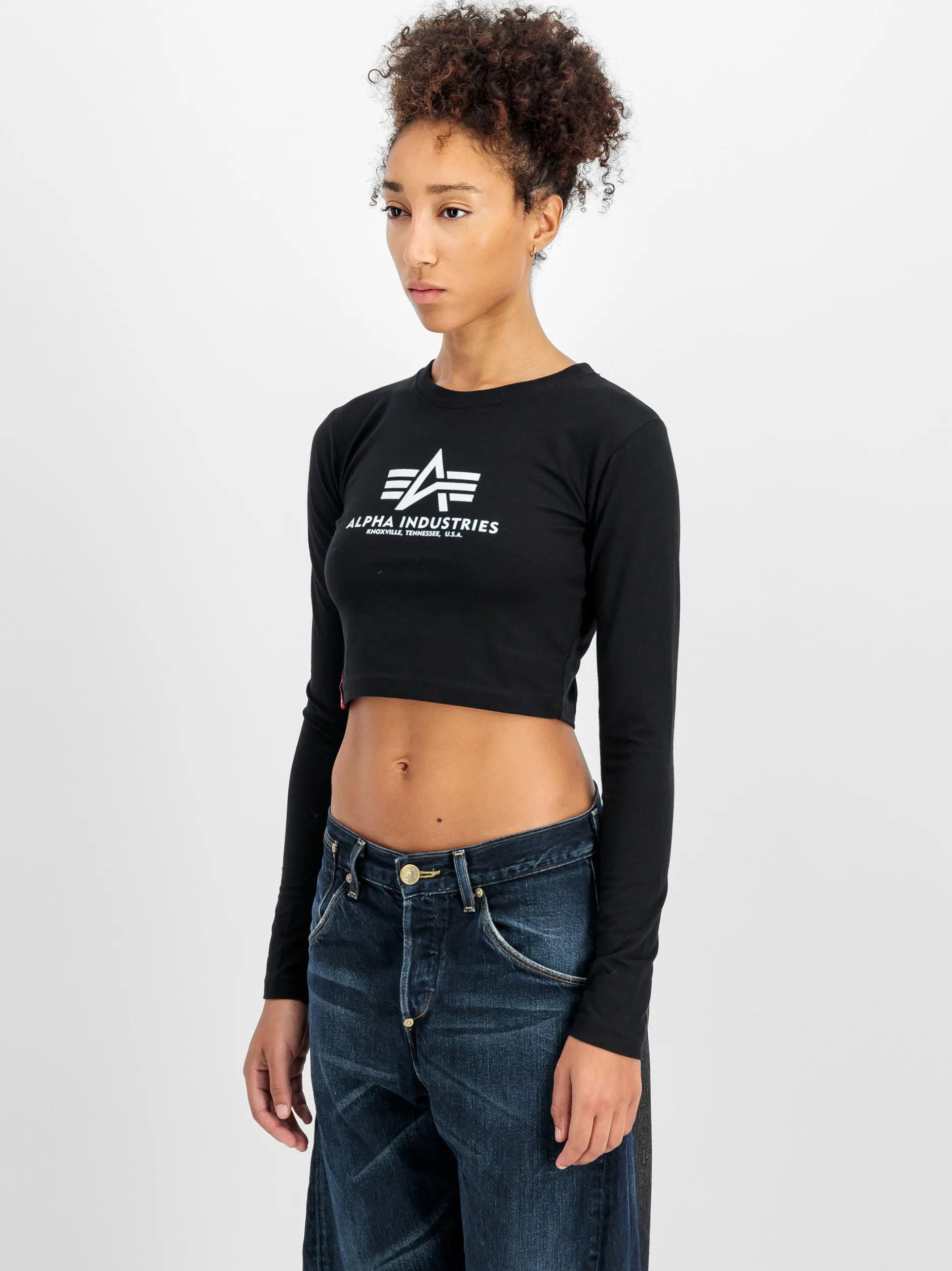 Alpha Industries Damen Langarmshirt in schwarz