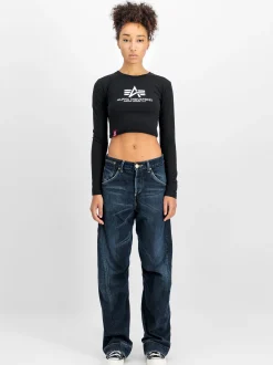 Alpha Industries Damen Langarmshirt in schwarz