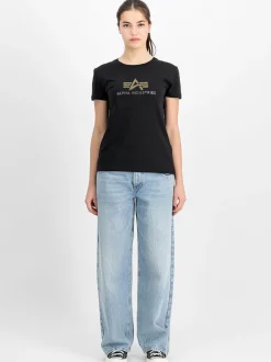 Alpha Industries Damen T-Shirt in schwarz