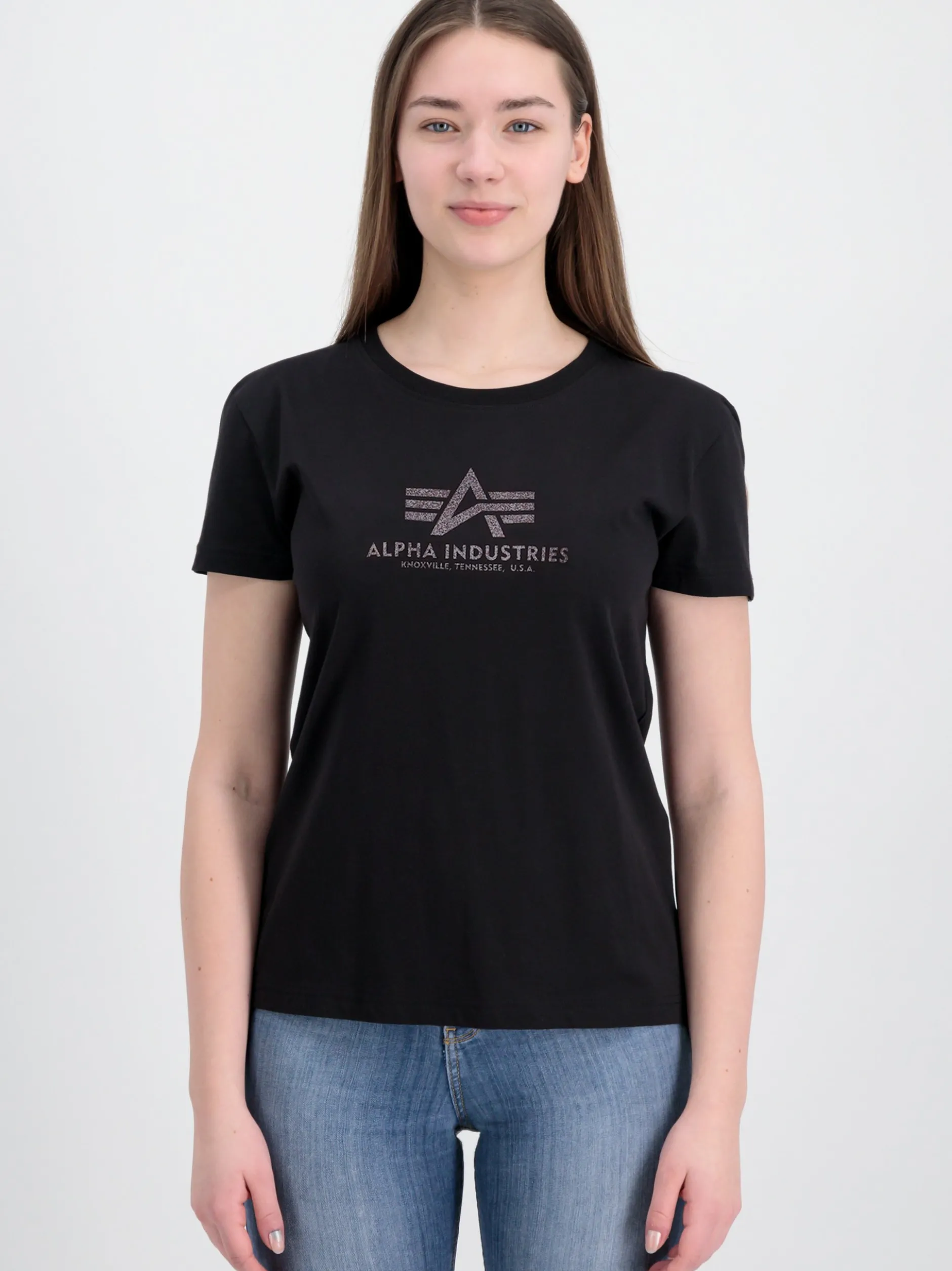 Alpha Industries Damen T-Shirt in schwarz