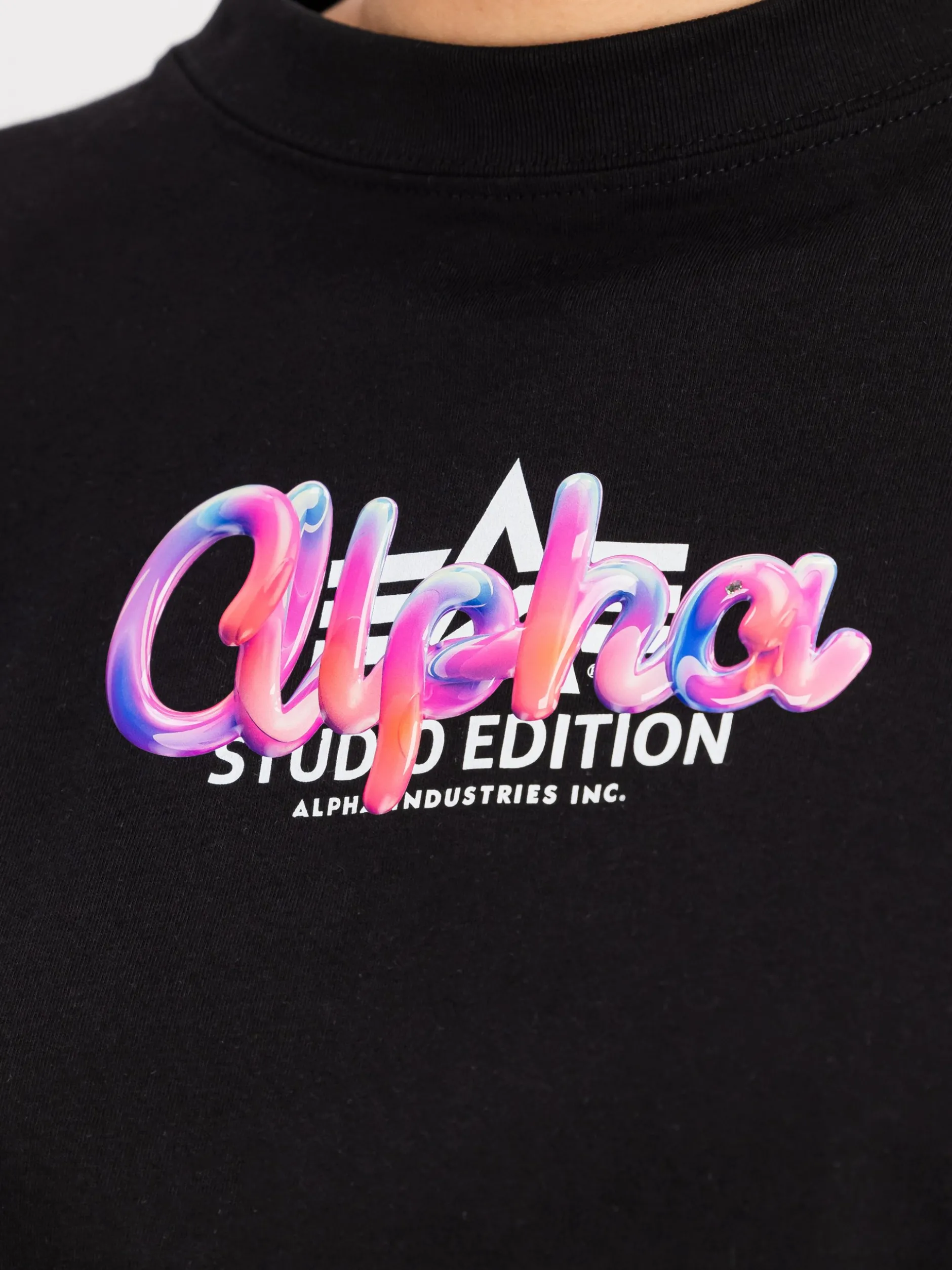 Alpha Industries Damen T-Shirt in schwarz