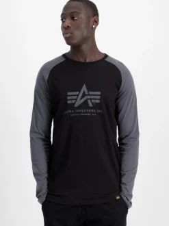 Alpha Industries Herren Langarmshirt in schwarz grau