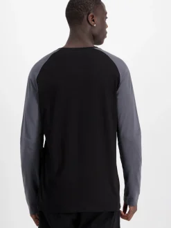 Alpha Industries Herren Langarmshirt in schwarz grau