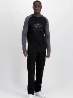 Alpha Industries Herren Langarmshirt in schwarz grau