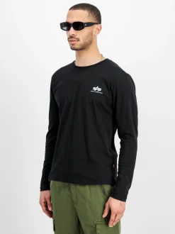 Alpha Industries Herren Langarmshirt in schwarz