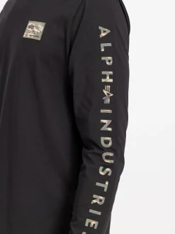 Alpha Industries Herren Langarmshirt in schwarz