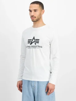 Alpha Industries Herren Langarmshirt in weiß