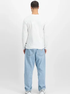 Alpha Industries Herren Langarmshirt in weiß