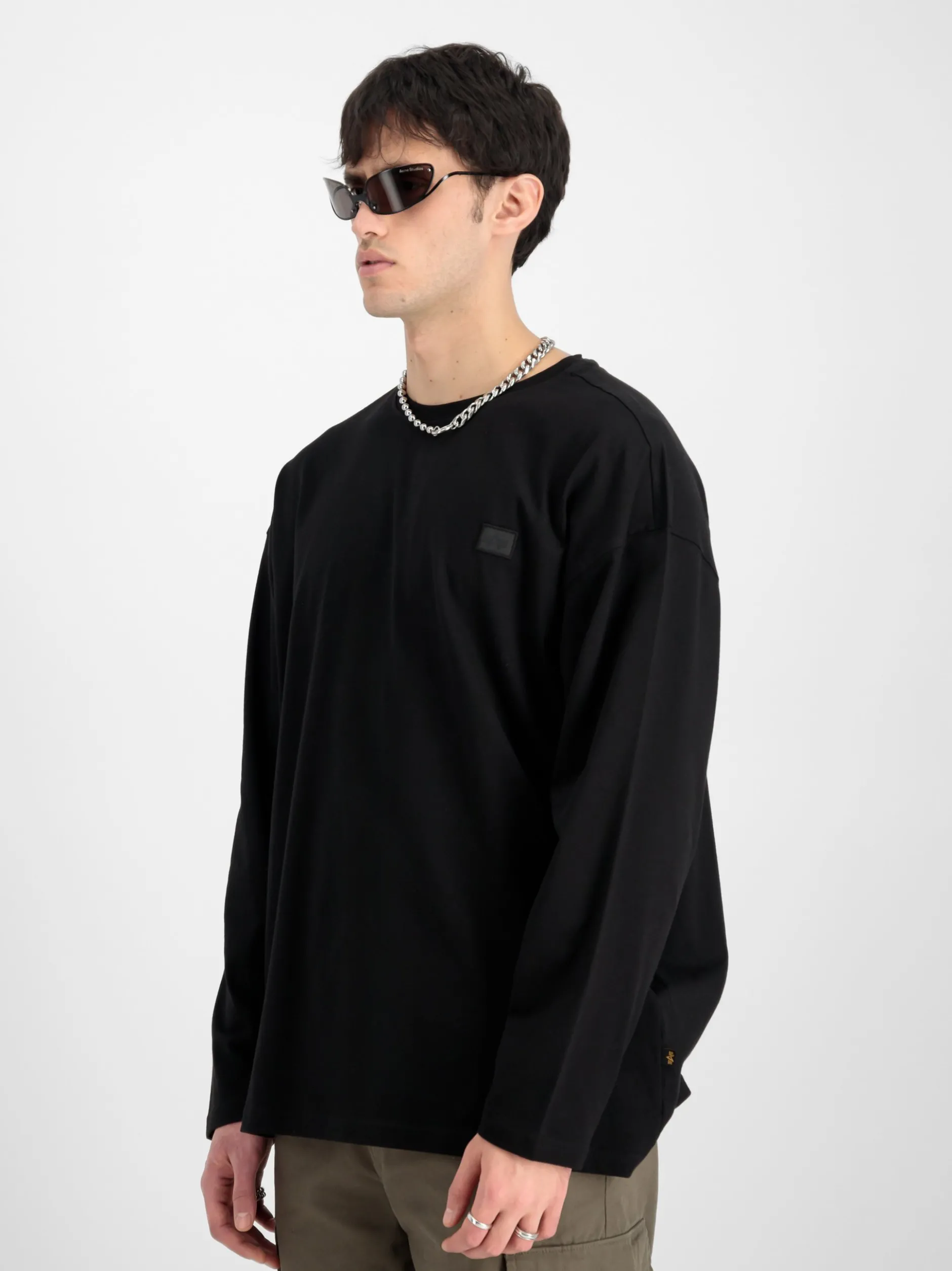 Alpha Industries Herren Langarmshirt in schwarz