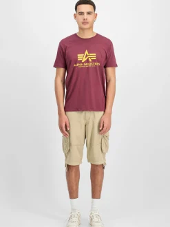 Alpha Industries Herren T-Shirts im 2er-Pack in bordeaux oliv