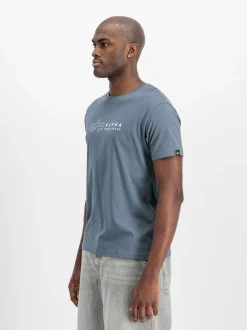 Alpha Industries Herren T-Shirt in blue stone