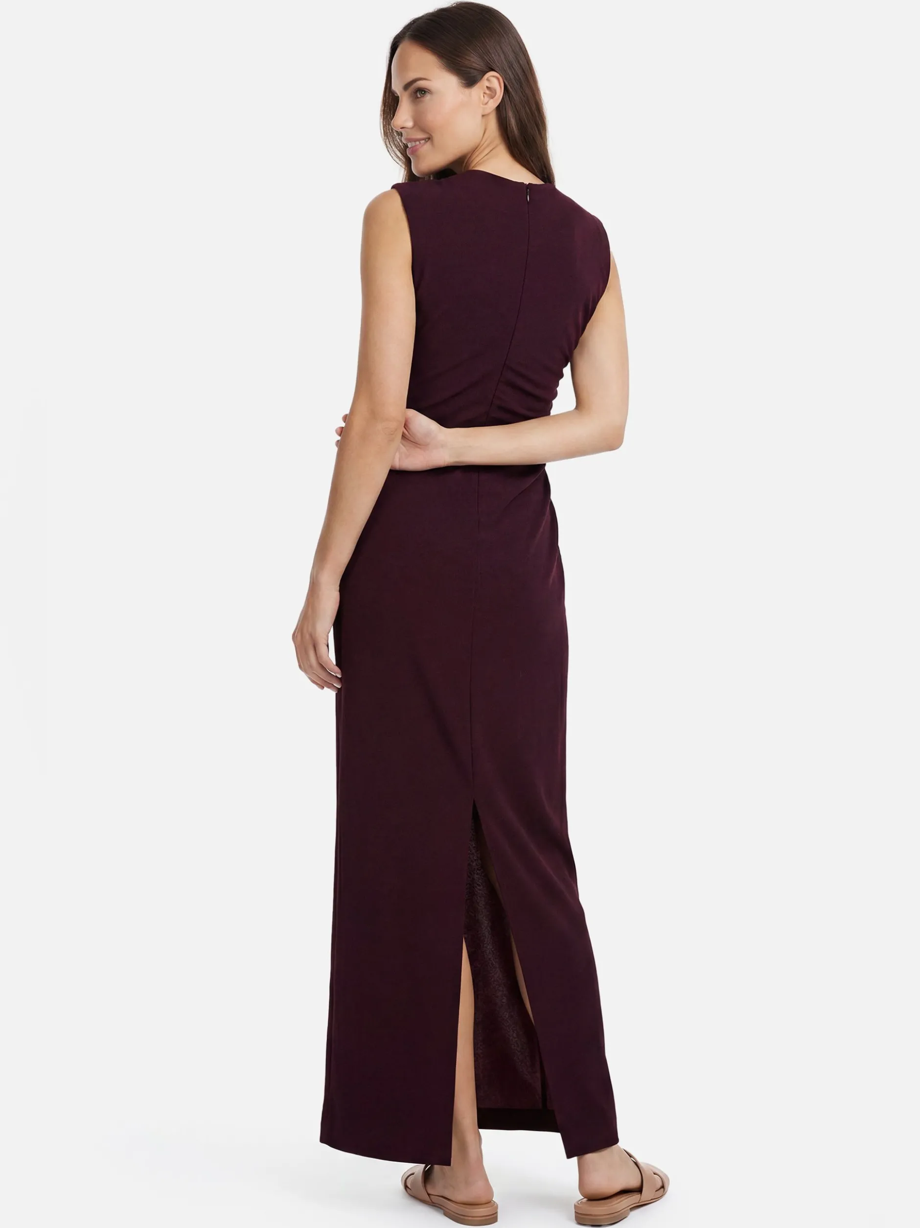 Ambiance Damen Abendkleid in aubergine - Ärmel: ohne Arm