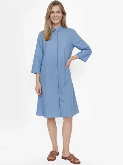 Ambiance Damen Blusenkleid in hellblau - Ärmel: 3/4 Arm