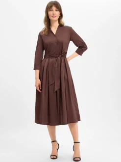 Ambiance Damen Blusenkleid in schoko - Ärmel: 3/4 Arm