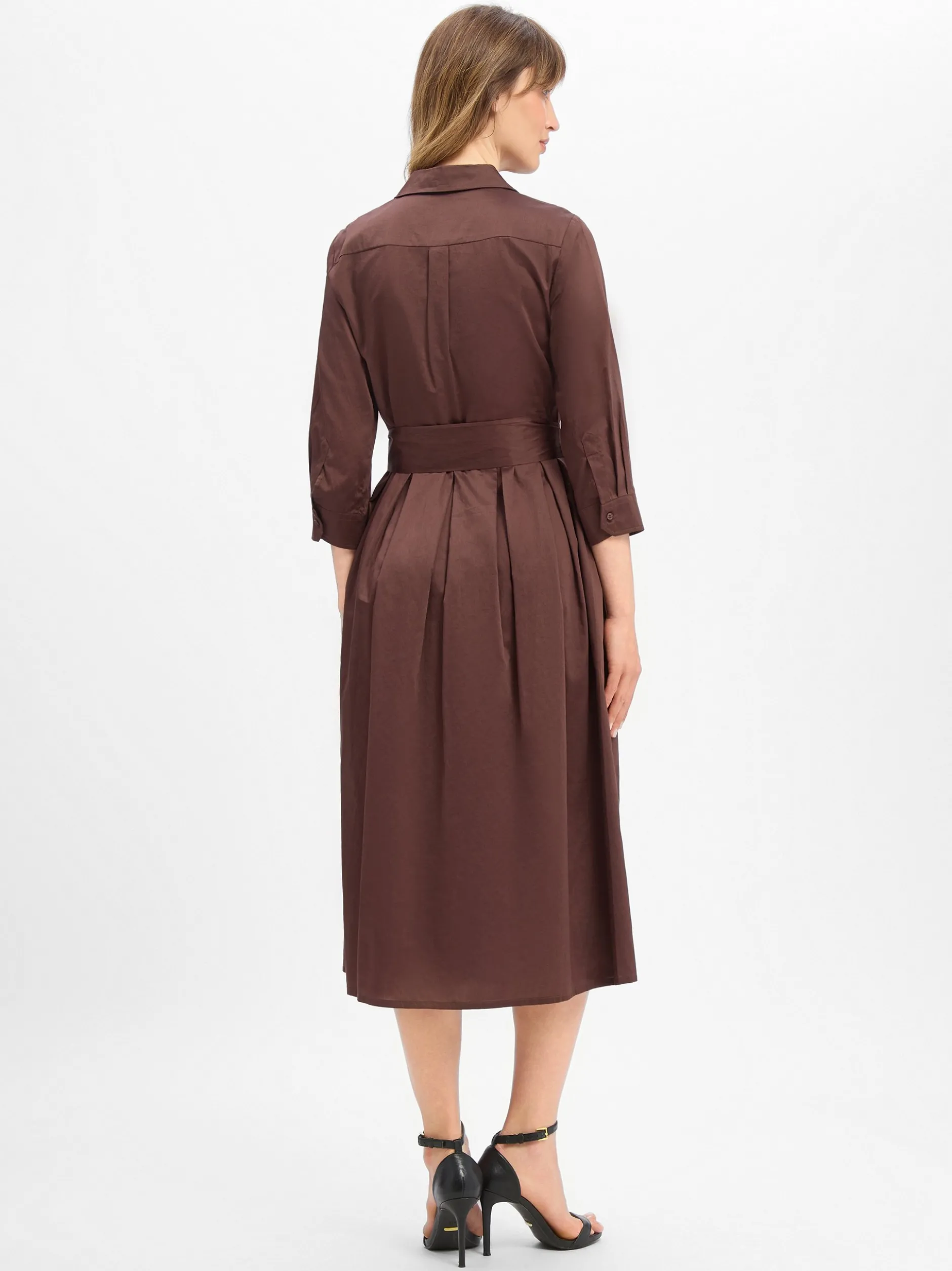 Ambiance Damen Blusenkleid in schoko - Ärmel: 3/4 Arm