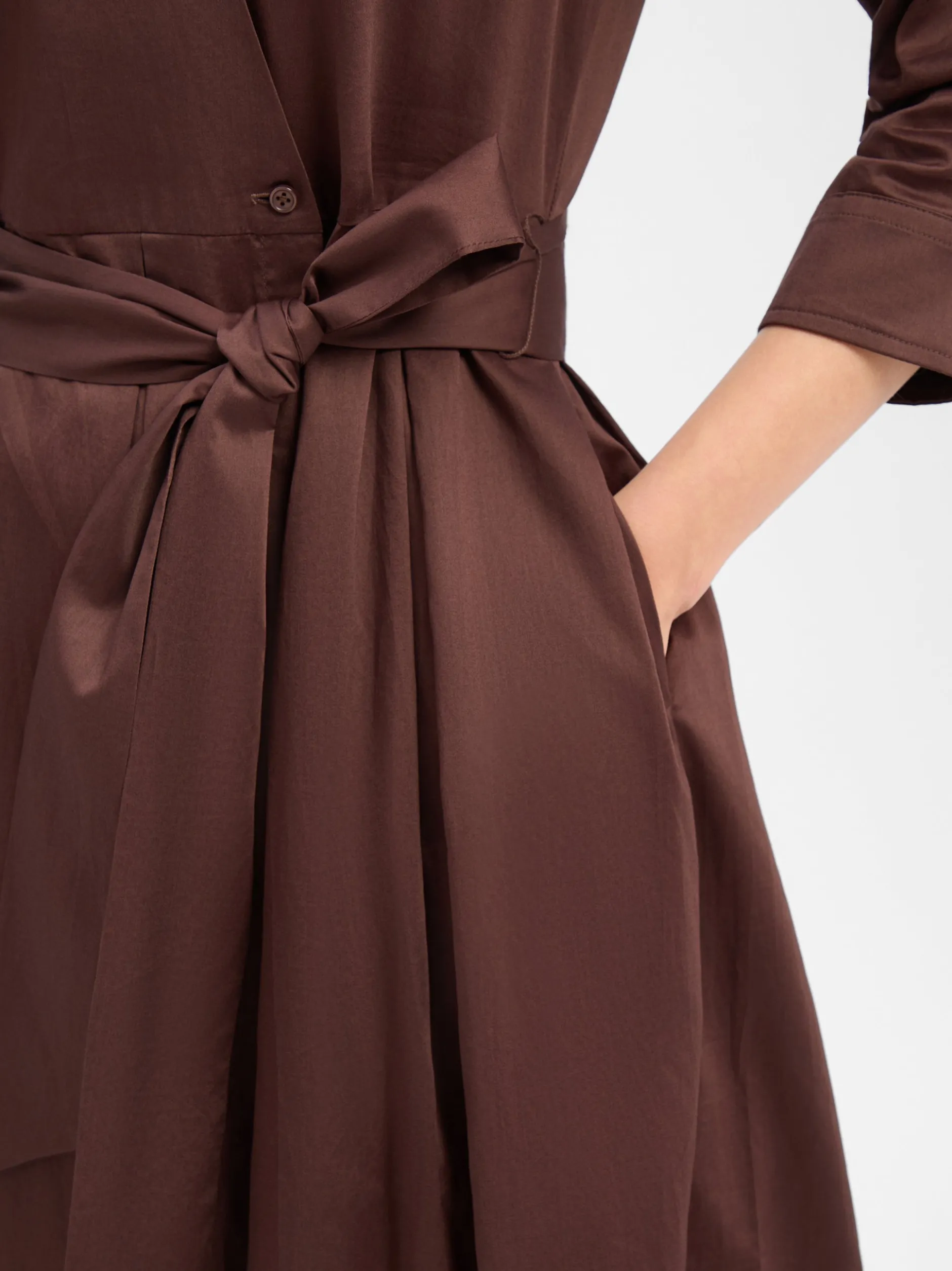 Ambiance Damen Blusenkleid in schoko - Ärmel: 3/4 Arm