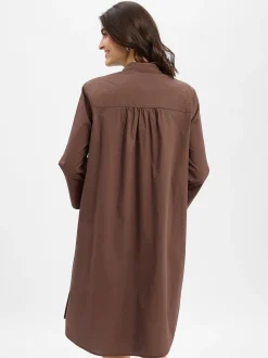Ambiance Damen Blusenkleid in schoko - Ärmel: 3/4 Arm
