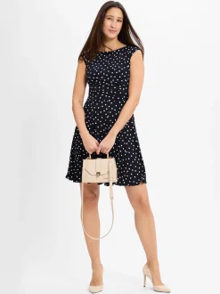 Ambiance Damen Freizeitkleid in marine - Länge: knielang