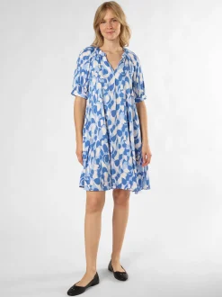 Ambiance Damen Kleid in blau ecru - Ärmel: kurzarm