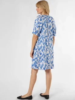 Ambiance Damen Kleid in blau ecru - Ärmel: kurzarm
