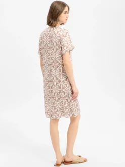 Ambiance Damen Midikleid in ecru taupe - Ärmel: kurzarm