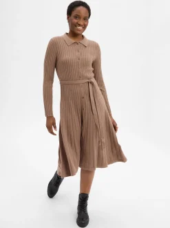 Ambiance Damen Strickkleid mit Woll-Anteil in camel