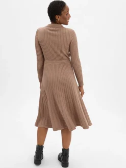 Ambiance Damen Strickkleid mit Woll-Anteil in camel