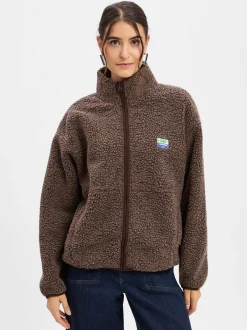 american vintage Damen Fleecejacke - Hok in schoko