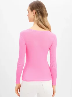 american vintage Damen Langarmshirt in pink
