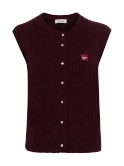 american vintage Damen Strickweste - East19M in aubergine