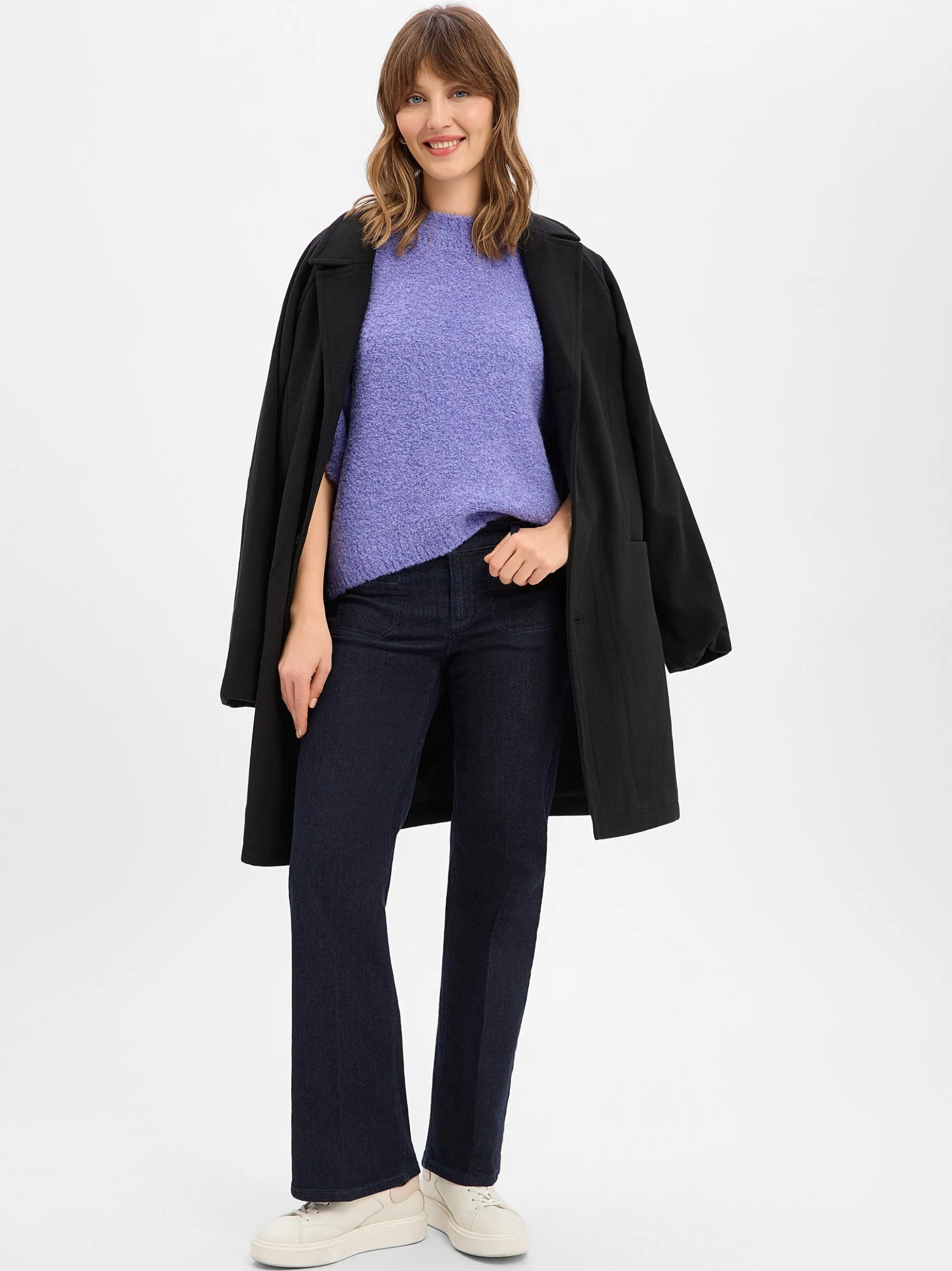 american vintage Damen Strickpullover mit Wolle und Alpaka - Zolly in flieder
