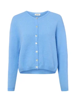 american vintage Damen Strickjacke mit Wolle und Alpaka - Vitow in hellblau