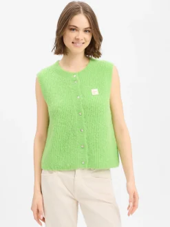 american vintage Damen Strickweste mit Alpaka-Anteil - East in gras