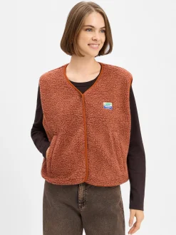 american vintage Damen Weste - Hoktown in cognac
