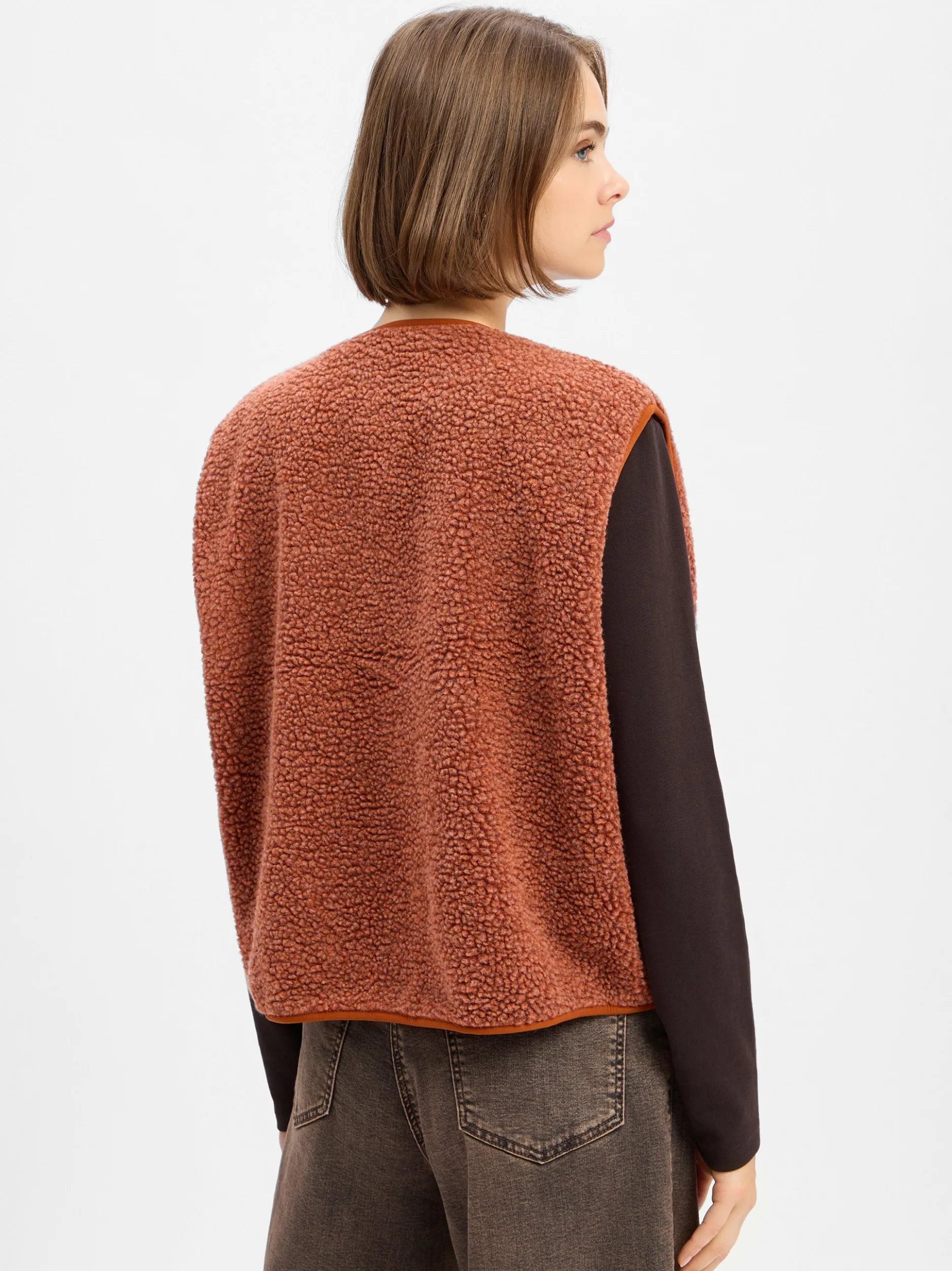 american vintage Damen Weste - Hoktown in cognac