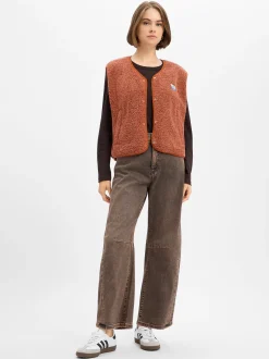american vintage Damen Weste - Hoktown in cognac