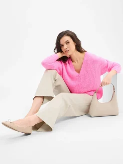 american vintage Damen Woll-Strickjacke in rosa