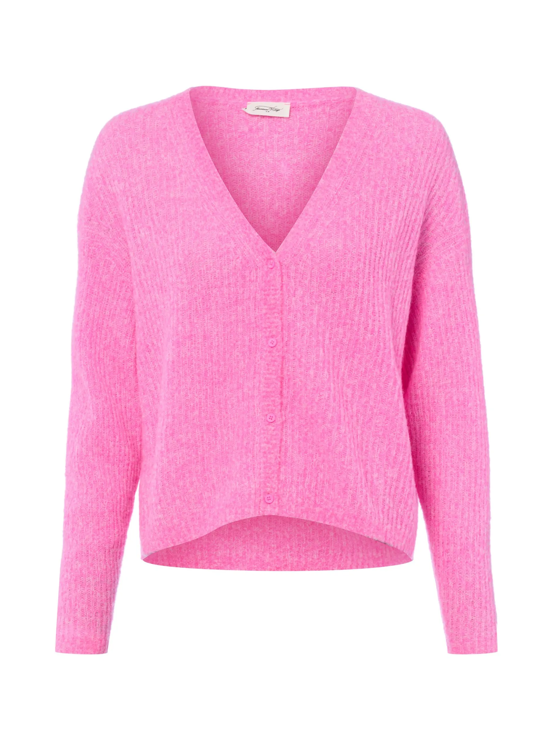 american vintage Damen Woll-Strickjacke in rosa
