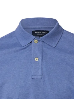 Andrew James Herren Poloshirt in blau - Ärmel: kurzarm
