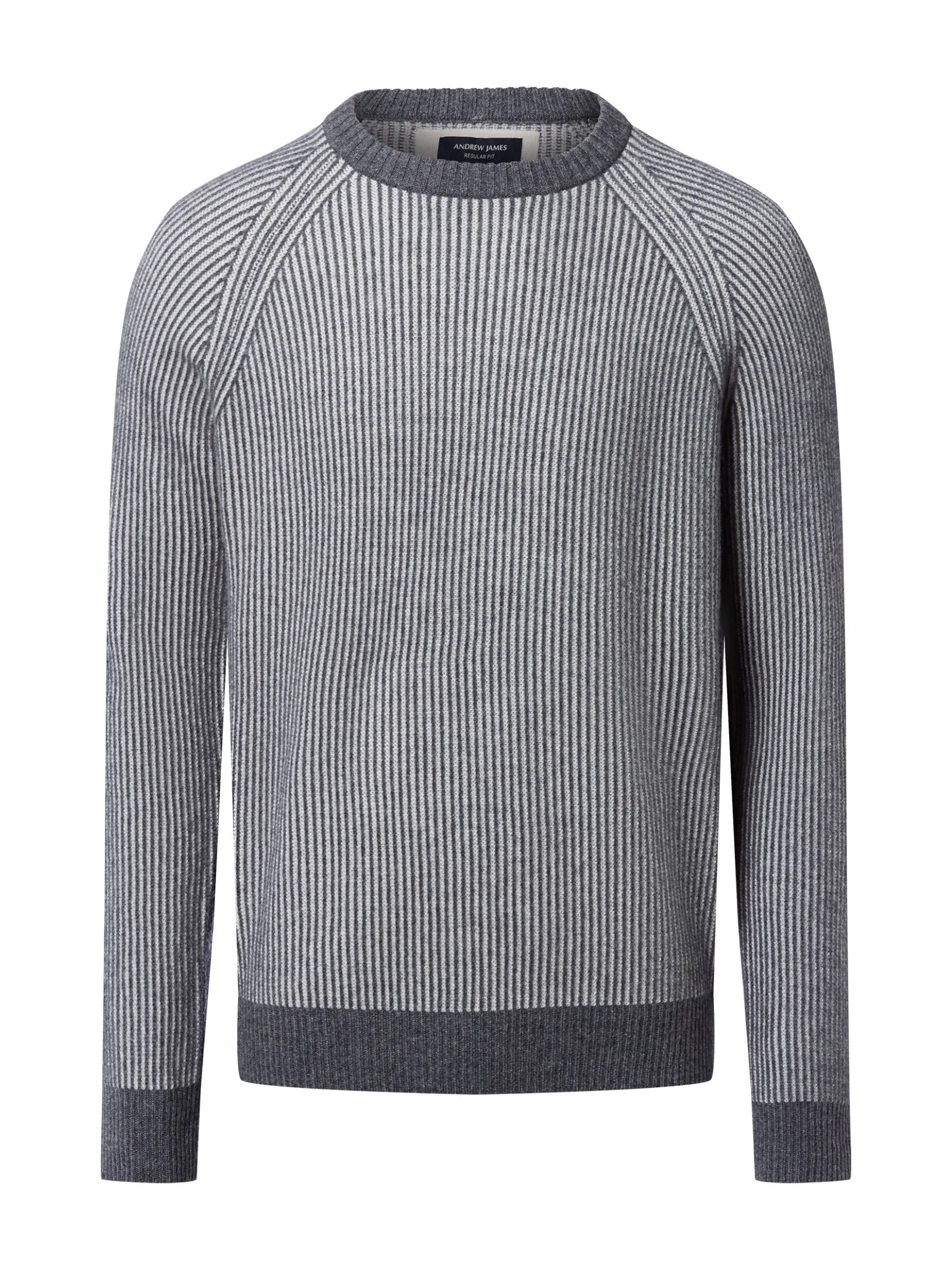 Andrew James Herren Pure Cashmere Pullover in grau hellgrau