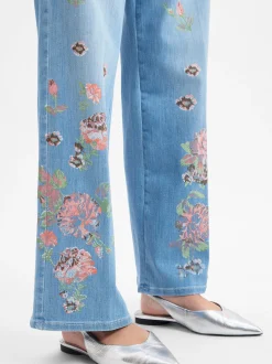Angels Damen Jeans Straight Leg - Liz Flower in bleached mehrfarbig