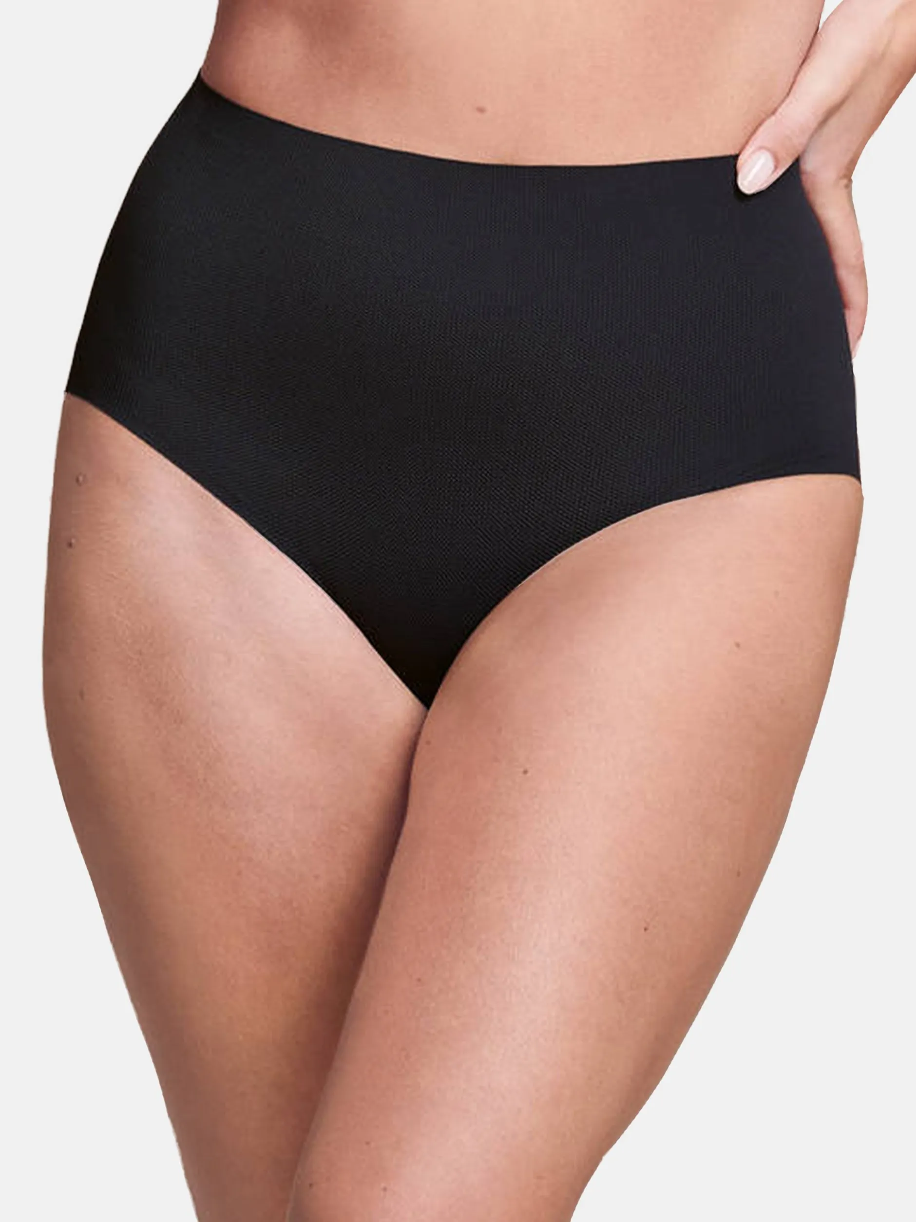 Anita Damen High Waist Panty - 2er Pack Pocket Panty in schwarz