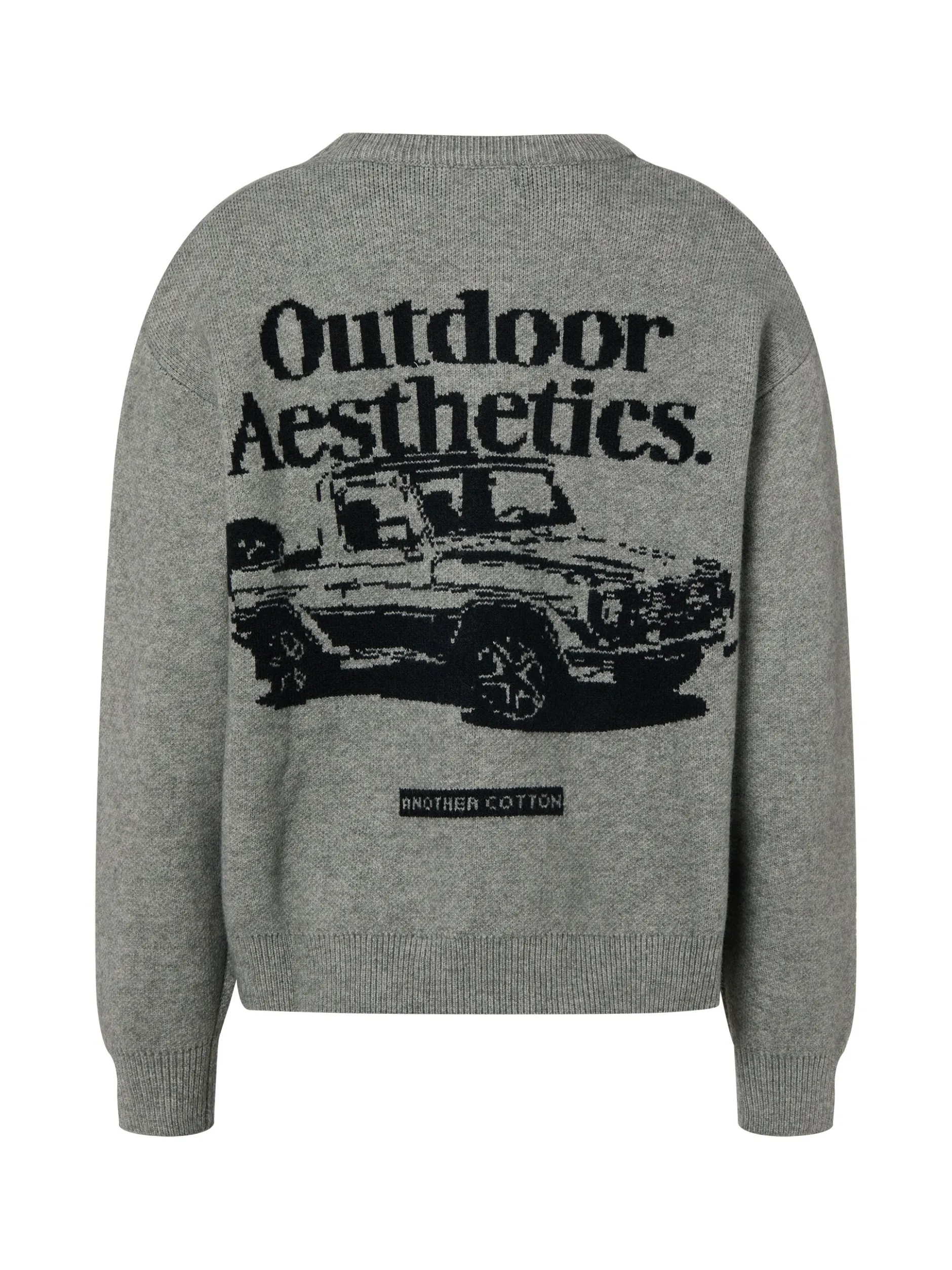 Another Cotton Lab Herren Strickpullover - Outdoor Aesthetics in grau schwarz