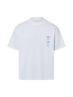 Another Cotton Lab Herren T-Shirt - Summer Story in weiß blau