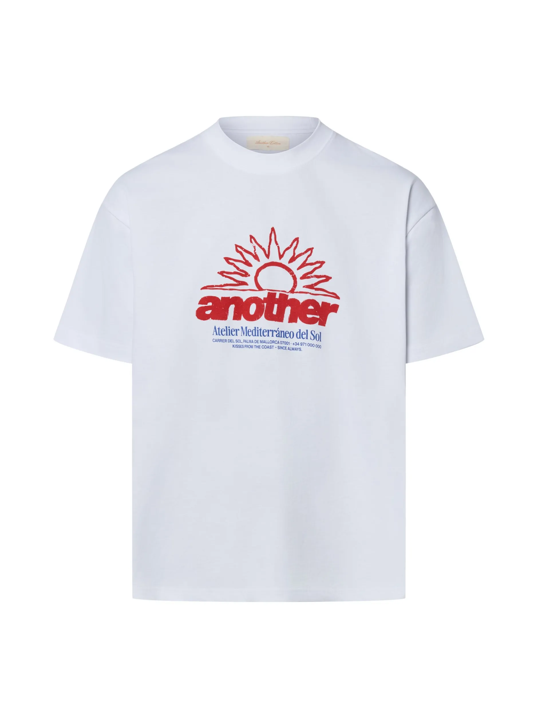 Another Cotton Lab Herren T-Shirt - Atelier Mediterraneao in weiß mehrfarbig