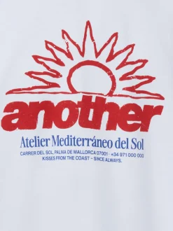 Another Cotton Lab Herren T-Shirt - Atelier Mediterraneao in weiß mehrfarbig